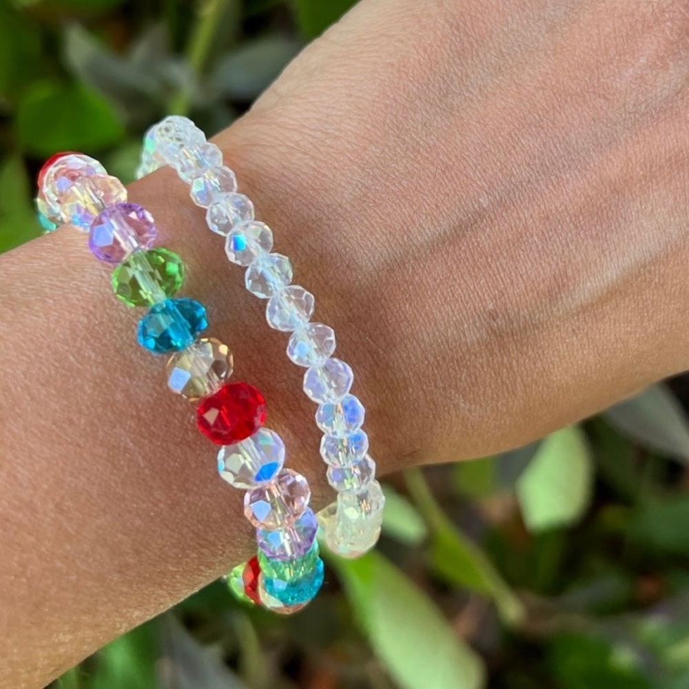 Gorgeous stretchable swarovski beads bracelet - lot of 2 - Picture 4 of 10